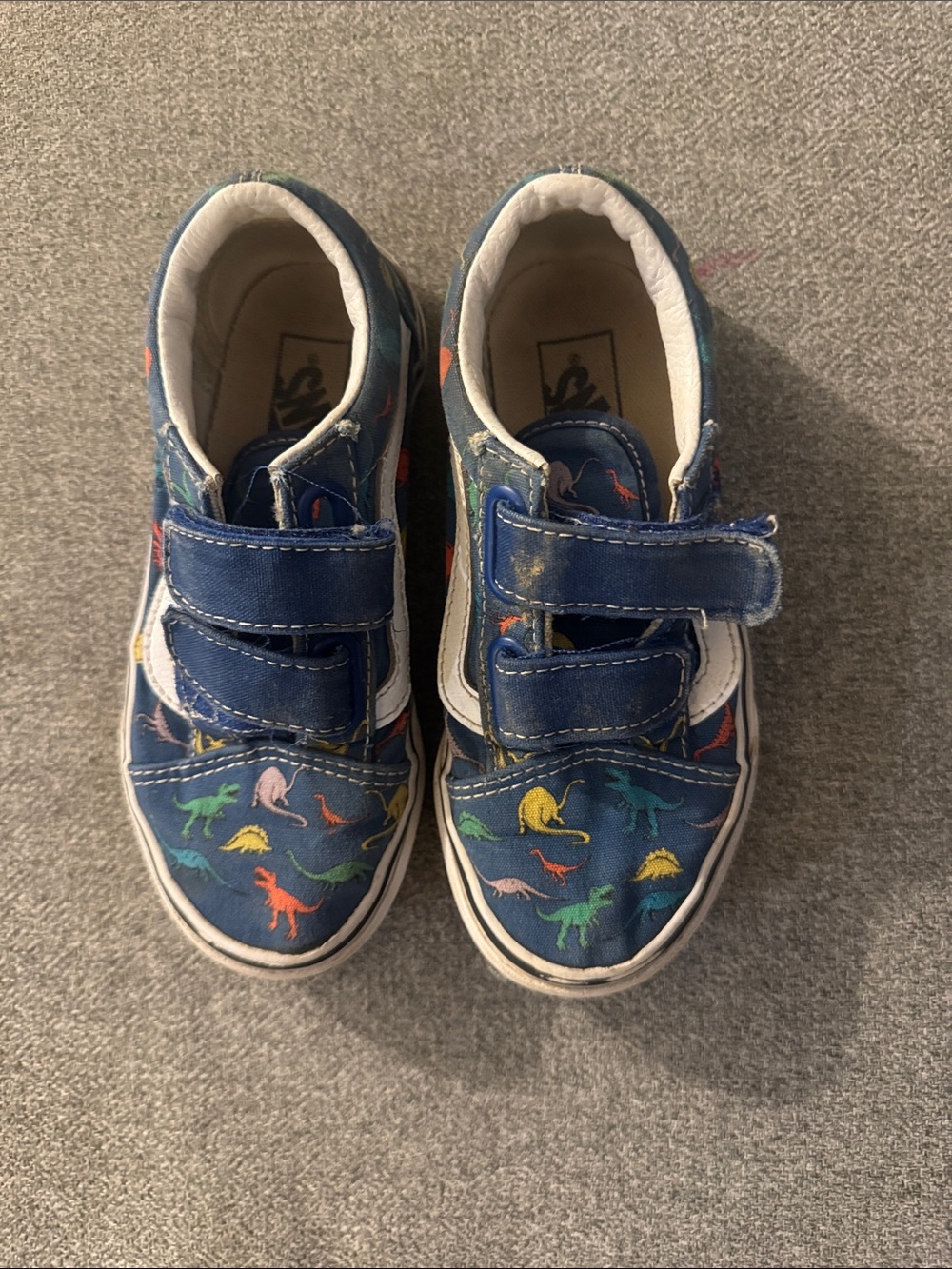 Vans Kids Blue Dinosaur Velcro Sneakers